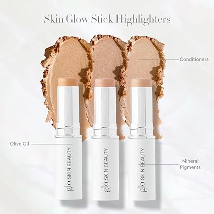 Glo Skin Beauty Skin Glow Stick Cream Highlighter, Rosa, 0.21 oz Hydrating mineral face highlighter, clean beauty, mica pigments, sensitive skin, rose gold glow, buildable luminous finish